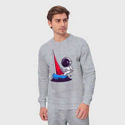 Костюм хлопковый мужской Космонавт яхтсмен, цвет: меланж — фото 2