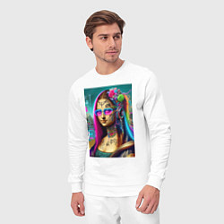 Костюм хлопковый мужской The Gioconda of our days is eclectic, цвет: белый — фото 2