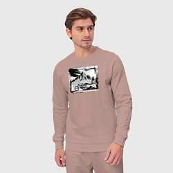 Костюм хлопковый мужской Туры на природе, цвет: пыльно-розовый — фото 2