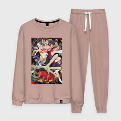 Костюм хлопковый мужской Dandadan: All Persons, цвет: пыльно-розовый