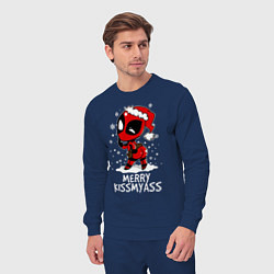 Костюм хлопковый мужской Deadpool - merry kiss my ass, цвет: тёмно-синий — фото 2
