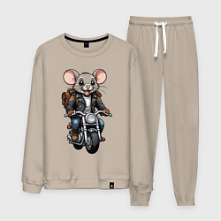 Костюм хлопковый мужской Biker mice, цвет: миндальный