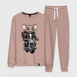 Костюм хлопковый мужской Biker mice, цвет: пыльно-розовый