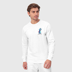 Костюм хлопковый мужской Стич тронула меня, цвет: белый — фото 2