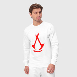 Костюм хлопковый мужской Assassins creed - shadows logotype, цвет: белый — фото 2