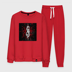 Костюм хлопковый мужской Слипкнот пентаграмма, цвет: красный