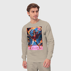 Костюм хлопковый мужской Мегумин колдует взрывную магию, цвет: миндальный — фото 2