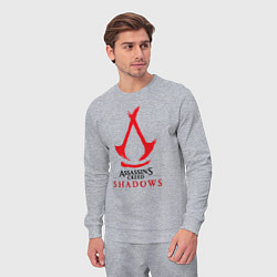 Костюм хлопковый мужской Assassins Creed Shadows - badge, цвет: меланж — фото 2