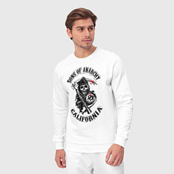 Костюм хлопковый мужской Sons of anarchy - logo, цвет: белый — фото 2