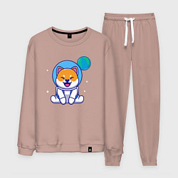 Костюм хлопковый мужской Space doggy, цвет: пыльно-розовый