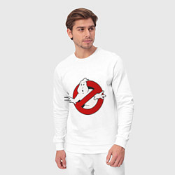 Костюм хлопковый мужской Ghostbusters - logo, цвет: белый — фото 2