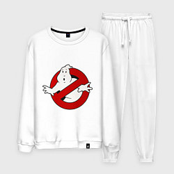 Костюм хлопковый мужской Ghostbusters - logo, цвет: белый