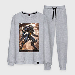 Костюм хлопковый мужской Пилот с огромным мехом, цвет: меланж