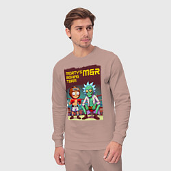 Костюм хлопковый мужской Mortys boxing team - ai art fantasy, цвет: пыльно-розовый — фото 2