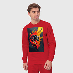 Костюм хлопковый мужской Пантера в огненном вихре, цвет: красный — фото 2