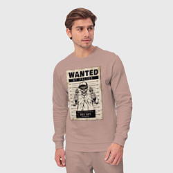 Костюм хлопковый мужской Плакат разыскивается bad boy, цвет: пыльно-розовый — фото 2