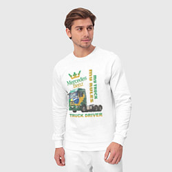 Костюм хлопковый мужской Mercedes-Benz мой грузовик мои правила, цвет: белый — фото 2