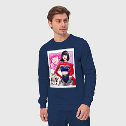 Костюм хлопковый мужской Blackpink - Lisa, цвет: тёмно-синий — фото 2