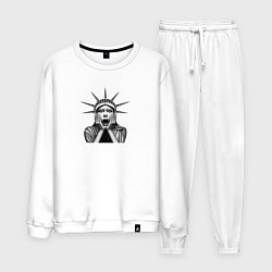 Костюм хлопковый мужской Статуя удивления, цвет: белый