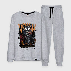 Костюм хлопковый мужской Веном черный симбиот, цвет: меланж