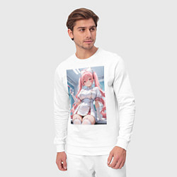 Костюм хлопковый мужской Медсестричка сделает тебе укол любви, цвет: белый — фото 2