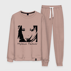 Костюм хлопковый мужской Милен Фармер, цвет: пыльно-розовый