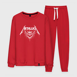 Костюм хлопковый мужской Metallica - crazy skull, цвет: красный