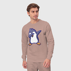 Костюм хлопковый мужской Dab penguin, цвет: пыльно-розовый — фото 2