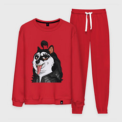 Костюм хлопковый мужской NFT Doge - Kiss, цвет: красный