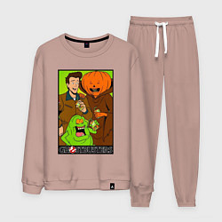 Костюм хлопковый мужской Ghostbuster - Peter Slimer Pumpkinhead, цвет: пыльно-розовый