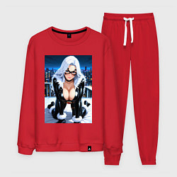 Мужской костюм Черная кошка на крыше небоскреба