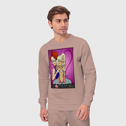 Костюм хлопковый мужской Ghostbusters - Egon and Janine, цвет: пыльно-розовый — фото 2