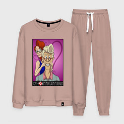 Костюм хлопковый мужской Ghostbusters - Egon and Janine, цвет: пыльно-розовый