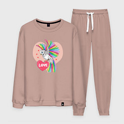 Костюм хлопковый мужской Color bird, цвет: пыльно-розовый