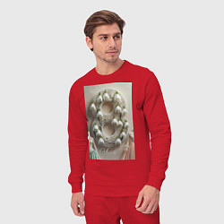 Костюм хлопковый мужской Ландыши девушкам на 8 марта, цвет: красный — фото 2