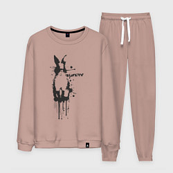 Костюм хлопковый мужской Banksy bunny, цвет: пыльно-розовый