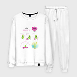 Костюм хлопковый мужской Комикс про семечку, или история одной бобовой, цвет: белый