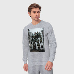 Костюм хлопковый мужской Конвой роботов в городе, цвет: меланж — фото 2