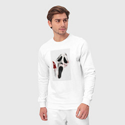 Костюм хлопковый мужской Крик призрачное лицо, цвет: белый — фото 2