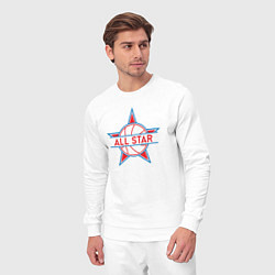 Костюм хлопковый мужской All-star basketball, цвет: белый — фото 2