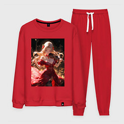 Костюм хлопковый мужской Девушка в вечернем платье играет на скрипке, цвет: красный