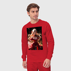 Костюм хлопковый мужской Девушка в вечернем платье играет на скрипке, цвет: красный — фото 2