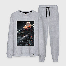 Костюм хлопковый мужской Девушка со снайперской винтовкой, цвет: меланж