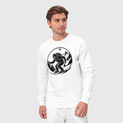 Костюм хлопковый мужской Зомби лыжник, цвет: белый — фото 2