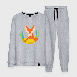 Костюм хлопковый мужской Forest fox, цвет: меланж