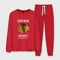 Костюм хлопковый мужской Chicago Blackhawks team NHL, цвет: красный