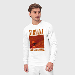 Костюм хлопковый мужской Nirvana nevermind rad, цвет: белый — фото 2