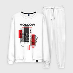 Костюм хлопковый мужской Москва коллаж, цвет: белый