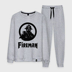 Костюм хлопковый мужской Пожарный аниме, цвет: меланж