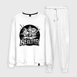 Костюм хлопковый мужской Риелтор дом, цвет: белый